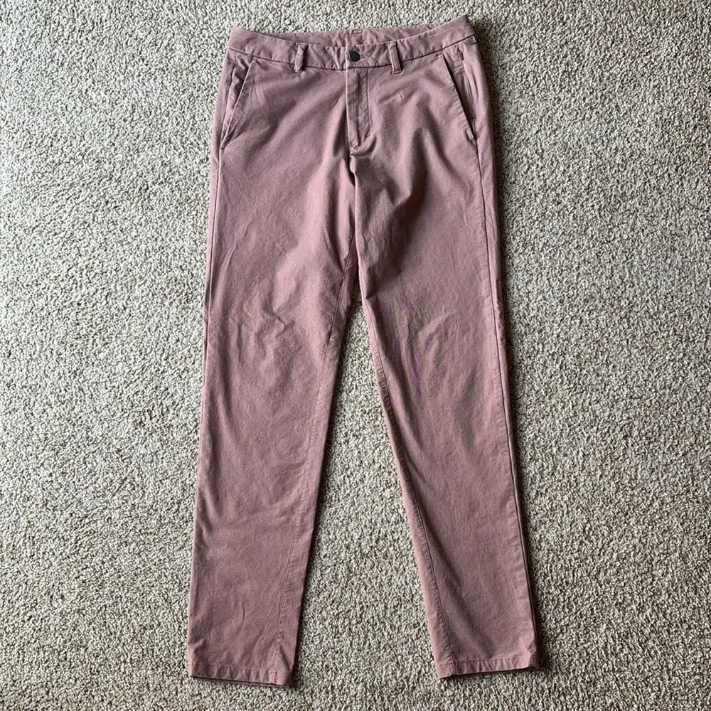 Lululemon Men’s Commission Pant Cotton Slim Earth Dye Faded Red 32